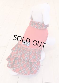 画像8: タータンチェック柄フリルワンピ（レッド）・３号