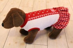 画像6: 星＆チェック柄ラインＴワンピ（レッド）・３号