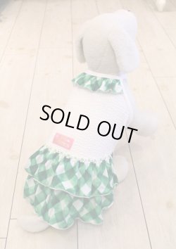 画像8: グリーンチェック柄フリルワンピ・６号