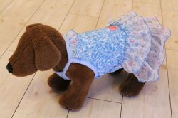 画像3: シフォンフリルのモンステラ柄ワンピ（アクア）・４号