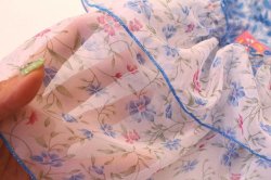 画像6: シフォンフリルのモンステラ柄ワンピ（アクア）・４号