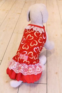 画像6: ライトツーウェイ☆ハート柄キャミワンピ（レッド）・４号