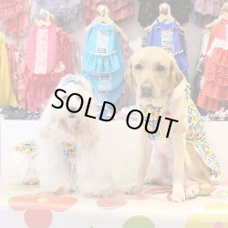 画像3: ひまわり＆チェック柄リップルワンピ（ブラック）・６号