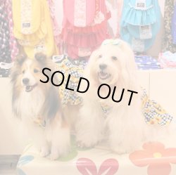 画像4: ひまわり＆チェック柄リップルワンピ（ブラック）・６号