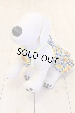 画像5: ひまわり＆チェック柄リップルワンピ（ブラック）・６号