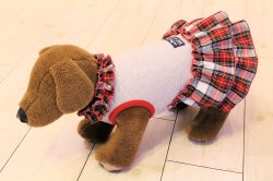 画像3: スクールチェック柄フリルワンピ（レッド）・４号