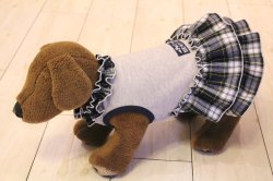 画像3: スクールチェック柄フリルワンピ（ネイビー）・４号