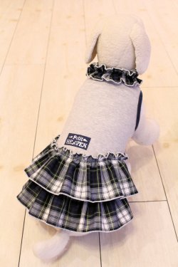 画像4: スクールチェック柄フリルワンピ（ネイビー）・４号