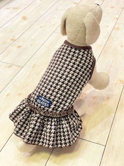 画像5: 千鳥柄ニットワンピ（ブラウン）・５号