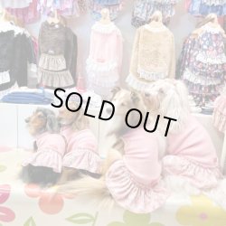 画像6: ピンクニットのペイズリー柄フリルワンピ・８号