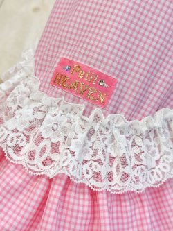 画像12: パステルピンクのギンガムチェック柄ワンピ・１号