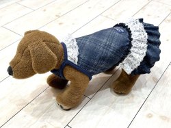 画像8: ハイテンション☆デニム風チェック柄ガーリーワンピ・１０号