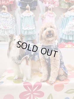 画像2: パイナップル柄Ｔワンピ（ネイビー）・１０号