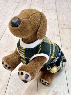 画像10: グリーンチェック柄マイクロフランネルワンピ・７号