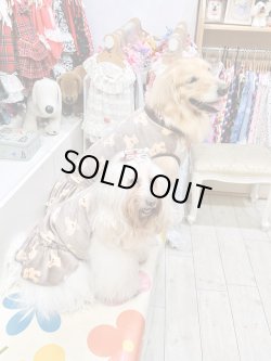 画像11: テディベア柄マイクロフランネルワンピ（ブラウン）・６号