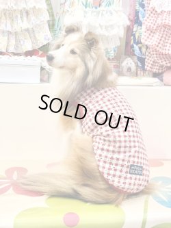 画像4: レースコットン☆ギンガム柄タンク（レッド）・７号