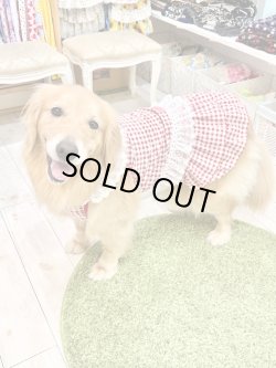 画像12: レースコットン☆ギンガム柄スーパーガーリーワンピ（レッド）・３号