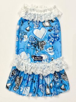 画像1: ツーウェイ☆ブルーハート柄ガーリーワンピ・７号