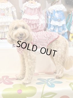 画像8: レースコットン☆ギンガム柄タンク（レッド）・７号