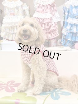 画像7: レースコットン☆ギンガム柄タンク（レッド）・７号