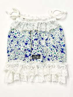 画像1: プチフルール柄ガーリービスチェ（ブルー）・１０号