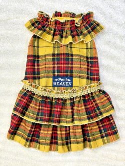 画像1: イエロータータン☆共布２段ガーリーワンピ・１号