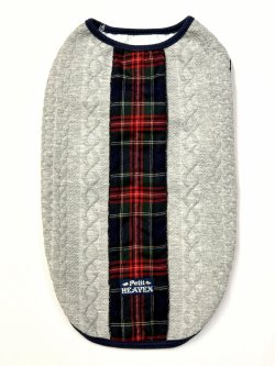 画像1: アランキルトニット☆タータンラインタンク（グレー）・６号