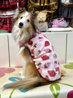 画像3: フワフワいちご柄フランネルタンク(ピンク)・１０号