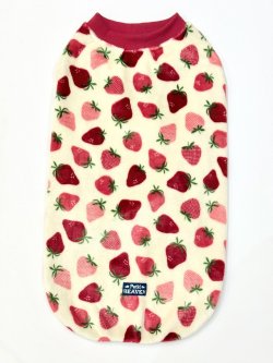 画像1: フワフワいちご柄フランネルタンク(ホワイト)・８号