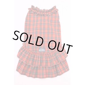 画像: ストレッチコットン☆チェック柄ワンピ（レッド）・６号