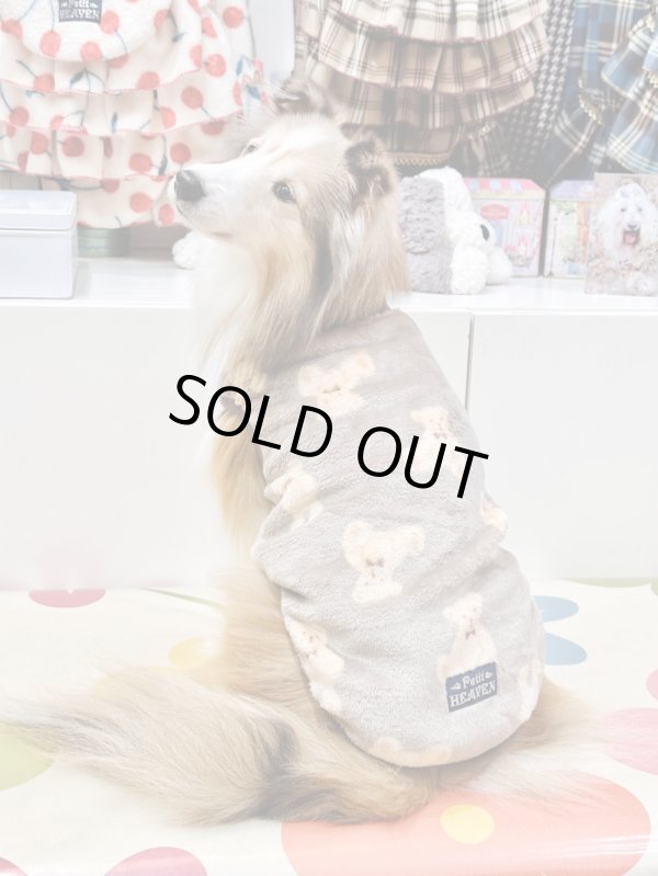 画像3: テディベア柄マイクロフランネルタンク（ブラウン）・７号