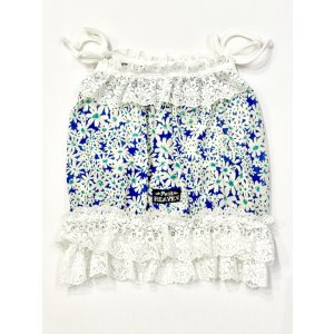 画像: プチフルール柄ガーリービスチェ（ブルー）・９号