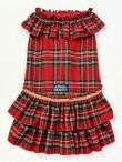 画像1: レッドタータン☆共布２段ガーリーワンピ・７号