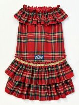 画像: レッドタータン☆共布２段ガーリーワンピ・７号
