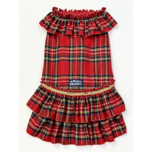 画像: レッドタータン☆共布２段ガーリーワンピ・６号