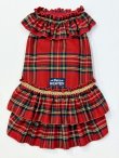 画像1: レッドタータン☆共布２段ガーリーワンピ・３号