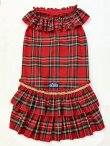 画像1: レッドタータン☆共布２段ガーリーワンピ・１０号