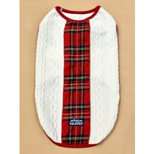 画像: アランキルトニット☆タータンラインタンク（ホワイト）・７号