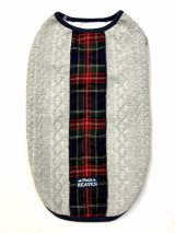 画像: アランキルトニット☆タータンラインタンク(グレー)・5号