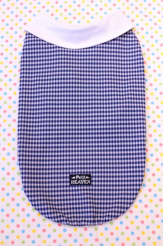 画像1: 白襟付き☆ギンガムチェック柄シャツ（ブルー）・１０号