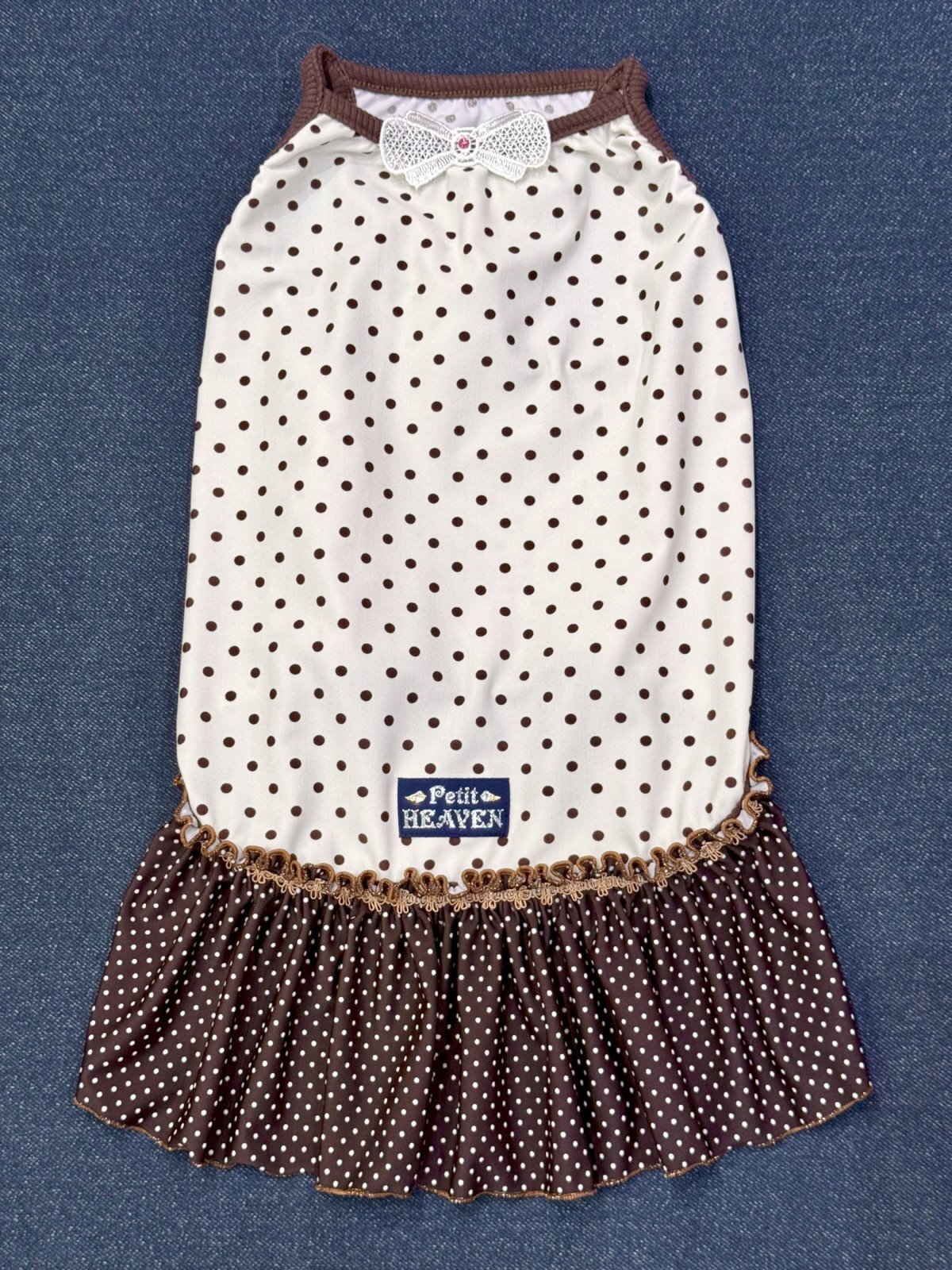 画像1: ツーウェイ☆ショコラドット柄フェミニンワンピ・７号