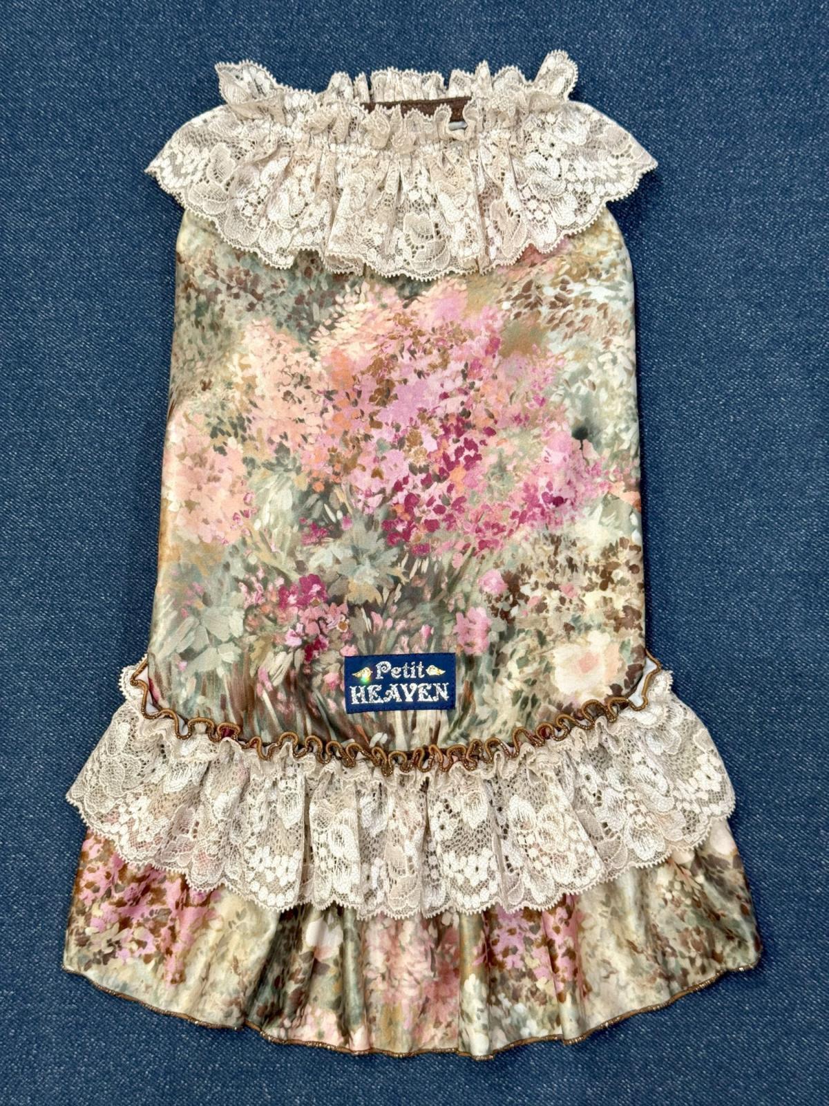 画像1: ツーウェイ☆ガーデンテラス柄ガーリーワンピ（ブラウン）・４号